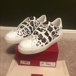 Valentino Rockstud Leopard Sneakers